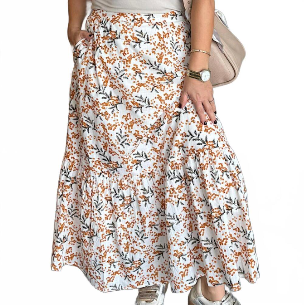 NEW EN CREME print maxi skirt in multi